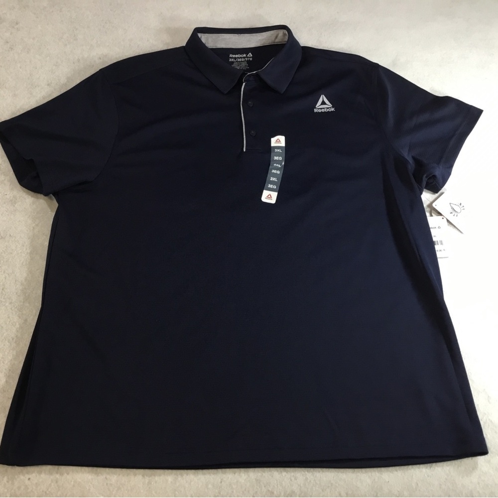 Reebok Men's big & tall Dark Navy Performance Polo with Contrast Trim